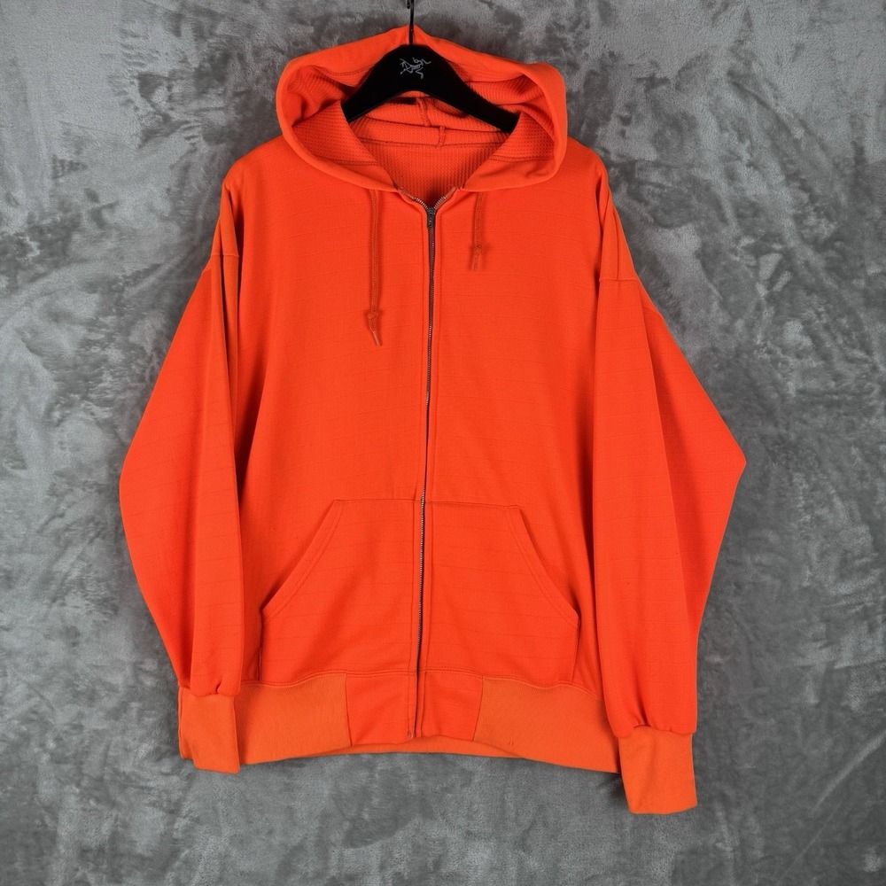 Vintage Thermal Lined Zip Up Hoodie XL USA 70s 80s Sweatshirt Ideal Zipper
